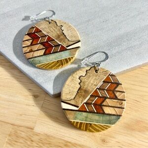 EARRINGS 🪃 Brambles Woodwork Mixed Wood Disc Earrings